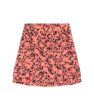ALIX the Label Two colour ruffle skirt intense coral