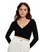 Alix the Label Fake wrap cropped top black