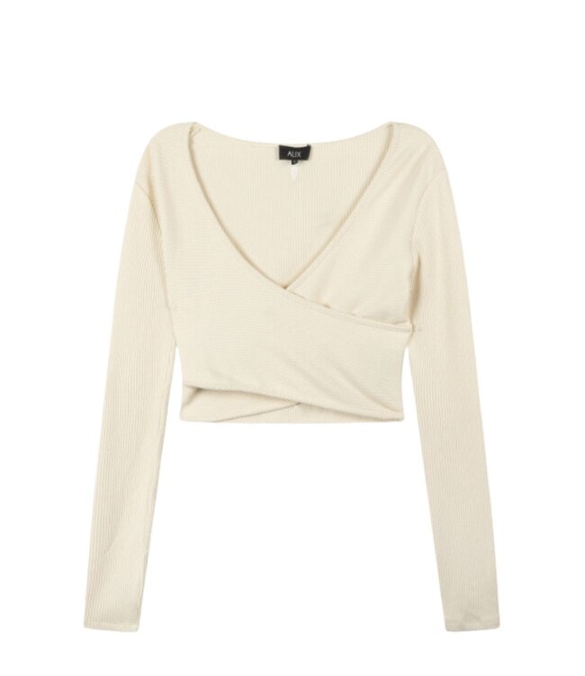 Alix the Label Fake wrap cropped top cream – Light top, perfect for layering