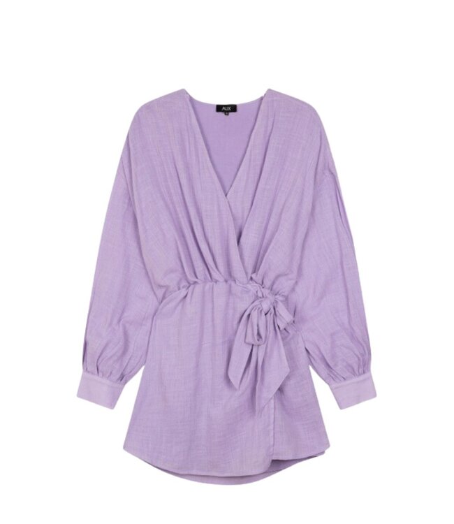 Alix the Label Woven linen look wrap dress light purple