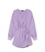 Alix the Label Woven linen look wrap dress light purple