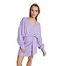 Alix the Label Woven linen look wrap dress light purple