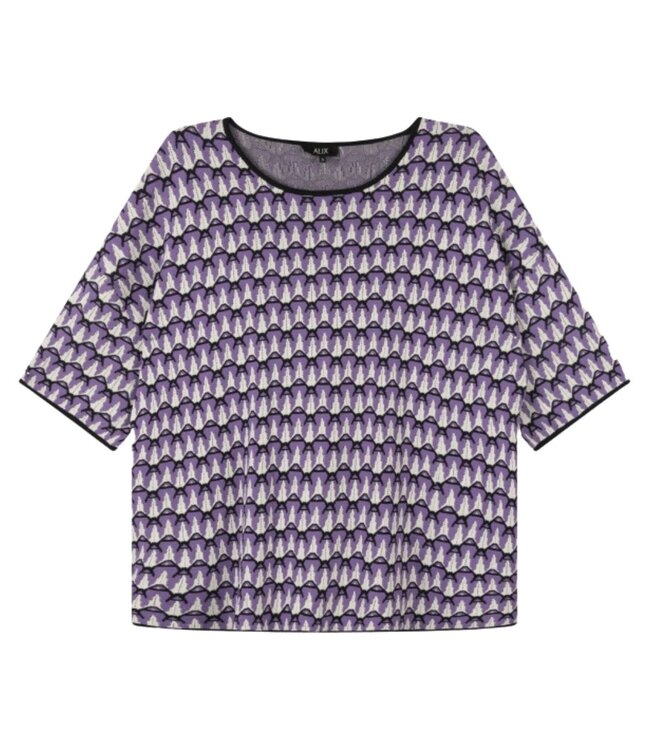 Alix the Label A jacquard top faded purple