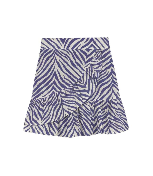 Alix the Label Woven zebra faux wrap skirt purple – Playful skirt with ruffles