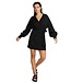 Alix the Label Woven linen look wrap dress black – Stylish dress with modern fit