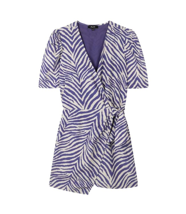 Alix the Label Woven zebra wrap dress purple