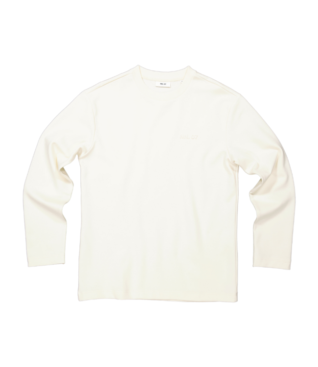 NN.07 Nat logo tee l/s ecru