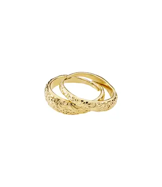 Pilgrim IZOLDA recycled rings 2-in-1 set gold-plated