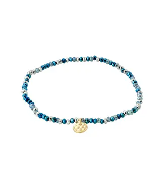 Pilgrim INDIE bracelet blue, gold-plated