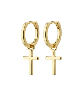 Pilgrim DAISY recycled cross hoops gold-plated