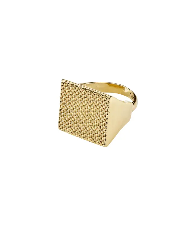 Pilgrim PULSE recycled signet ring gold-plated