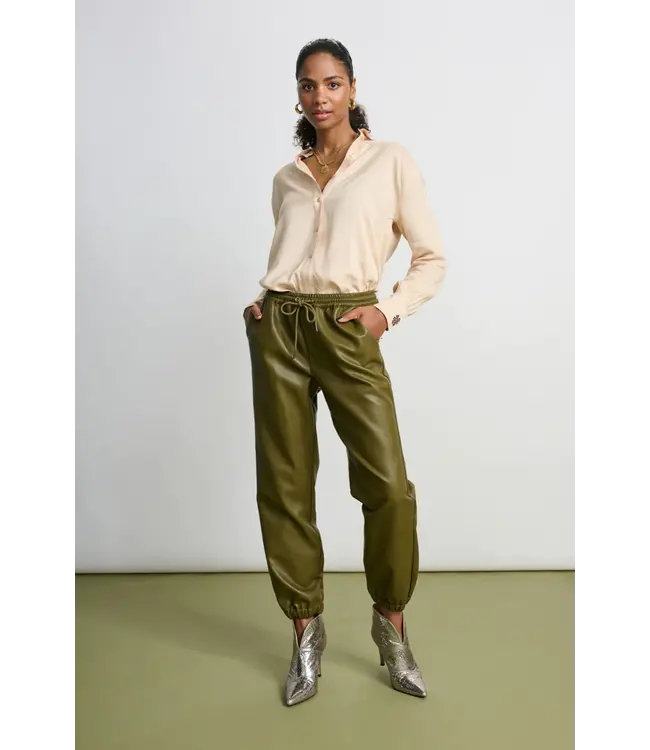 POM Amsterdam Olive green glow pant green