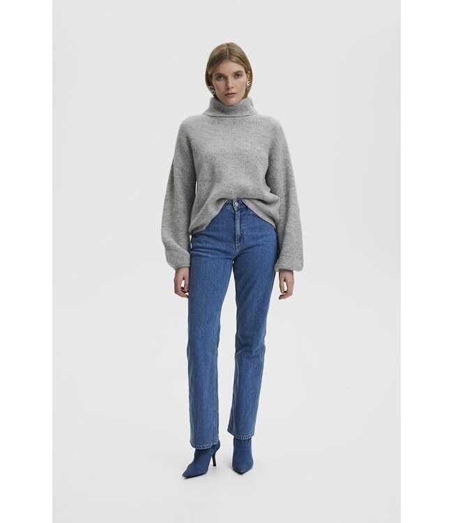 Gestuz Alpha ls rollneck light grey melange