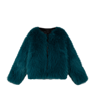 Alix the Label Faux fur short coat petrol