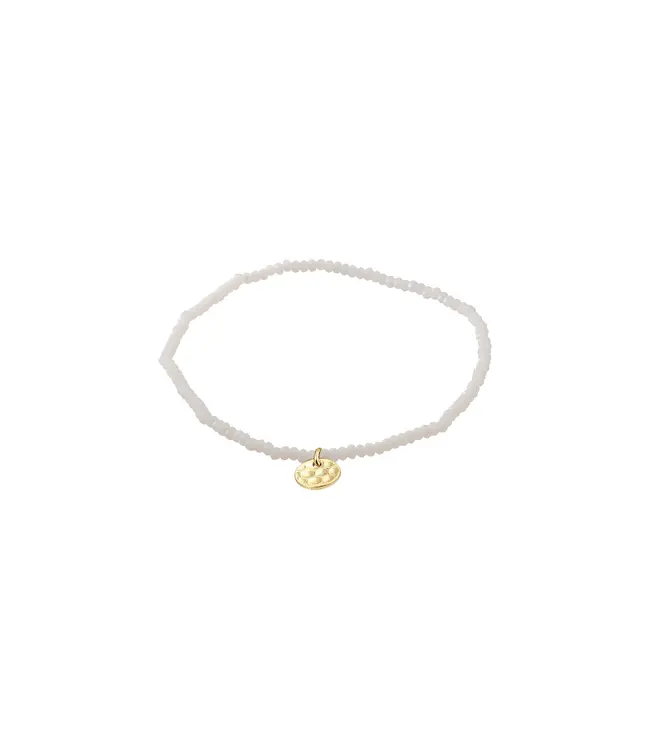 Pilgrim INDIE bracelet white, gold-plated