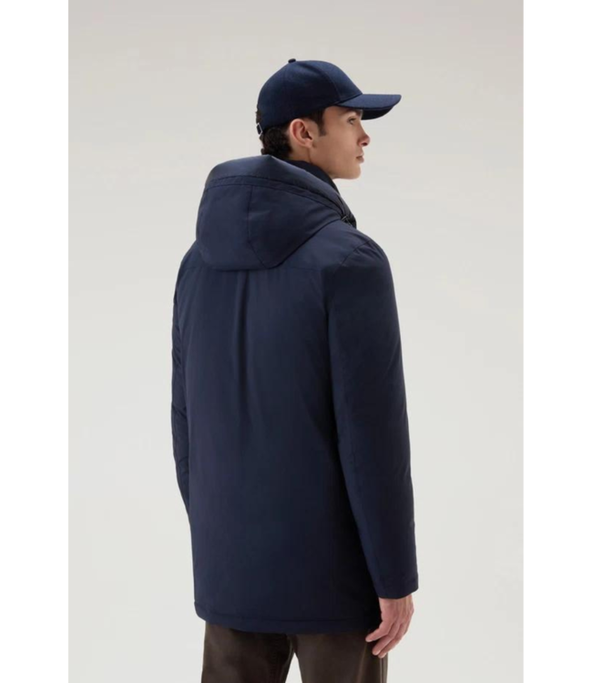 Woolrich Mountain stretch parka melton blue