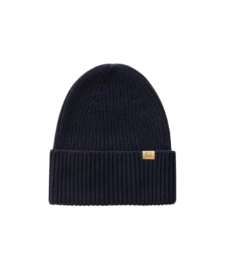 Woolrich Merino wool ribbed beanie melton blue