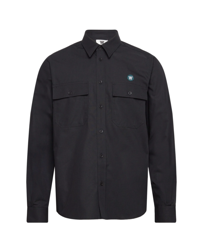 Wood Wood Carson ripstop shirt Black 10271704-5276-9999