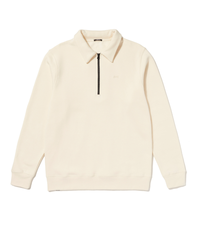 Denham Torbay reg zip sweat ss eggnog off-white 01-23-10-60-072