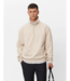 Les Deux Crew half-zip sweatshirt light sand melange/white