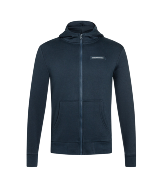 Peak Performance Logo zip hood sweat blue shadow