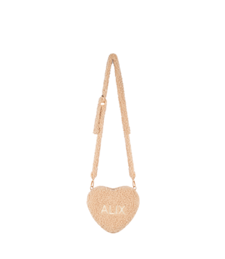 Alix the Label Faux fur heart bag natural