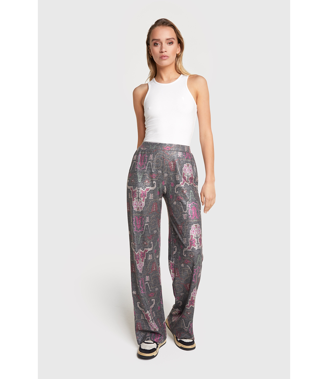 Alix the Label Ethnic lurex pant multi colour – Modern pants with sleek fit