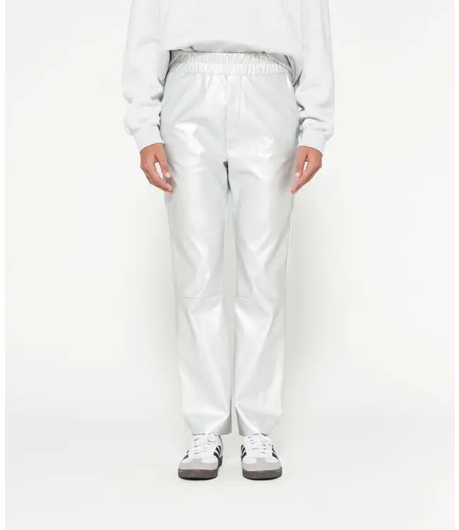 10Days Flared pants leatherlook silver 20-010-4201-1015
