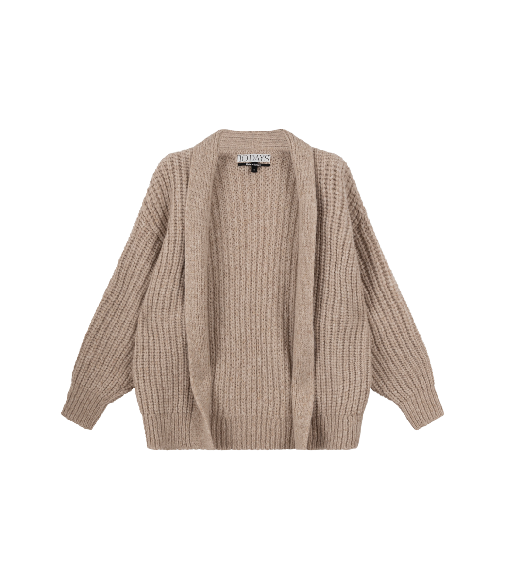 10Days chunky knit cardigan sepia melee NewStyle NewStyle.nl