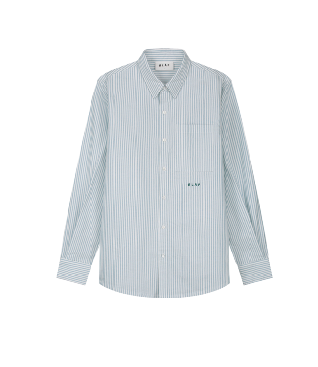 Olaf Oxford stripe shirt green stripe