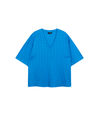 Alix the Label A jacquard oversized tee blue