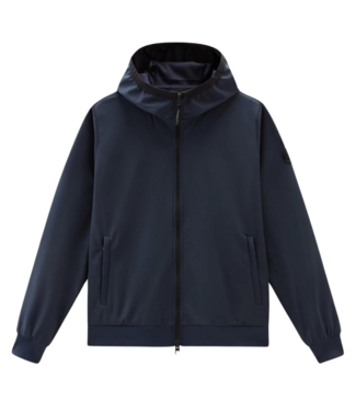 Woolrich Soft shell zip hood melton blue