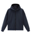 Woolrich Soft shell zip hood melton blue