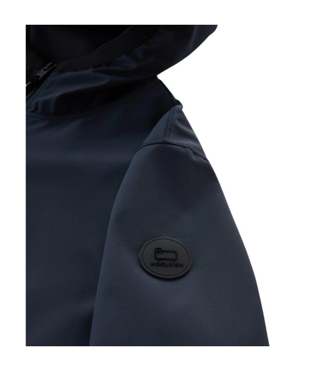 Woolrich Soft shell zip hood melton blue