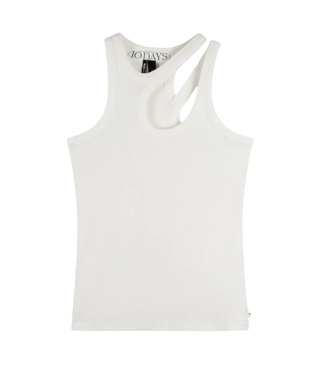 10Days Cut out tank top rib ecru 20-458-4201-1002