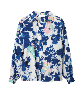 POM Amsterdam blouse  violet crane birds blue multi colour