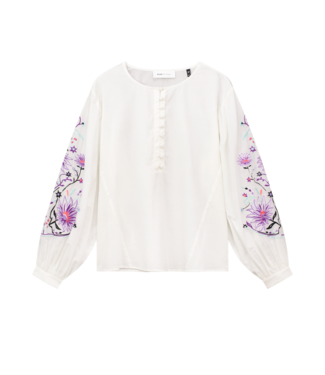 POM Amsterdam blouse  embroidery purple beige