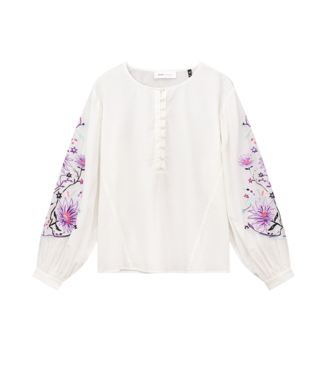 POM Amsterdam blouse embroidery purple beige