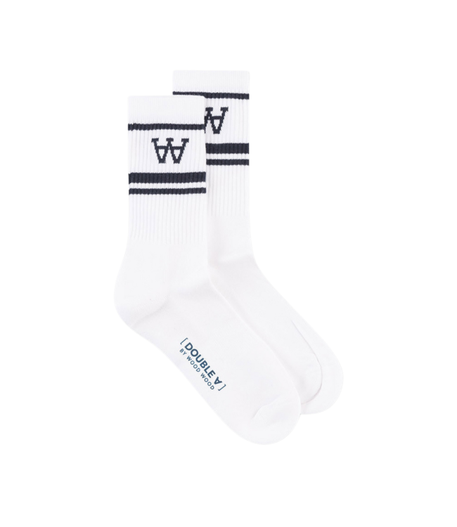 Wood Wood Con 2-pack socks white navy 10009201-9517-0028