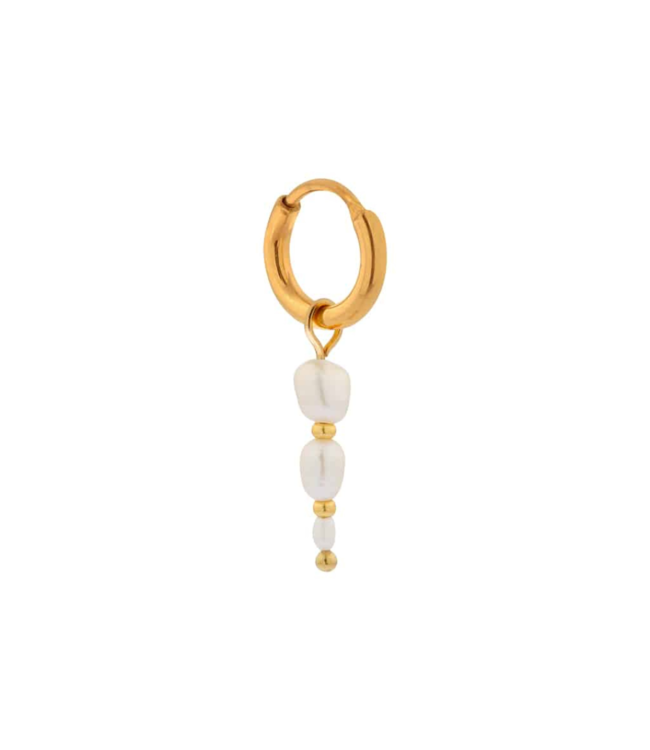 Label Kiki Triple pearl hoop gold KSH1851-GOLD