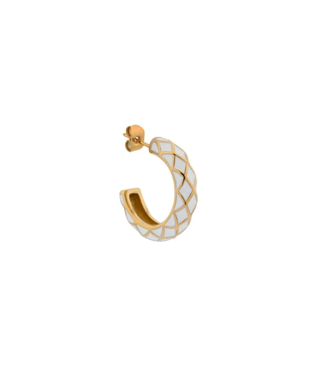 Label Kiki White cross hoop gold KSH2021-GOLD