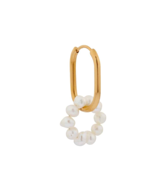 Label Kiki Oval pearl hoop gold