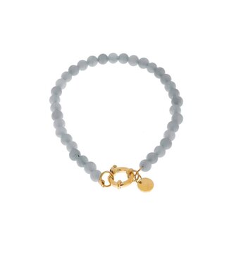 Label Kiki Light blue beads bracelet gold