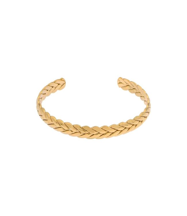 Label Kiki Braided bangle bracelet gold KEX019-GOLD