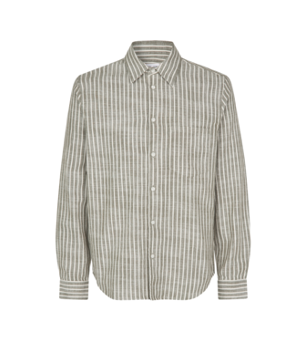 Samsoe Samsoe Liam fp linen  shirt 14246 dusty olive st.