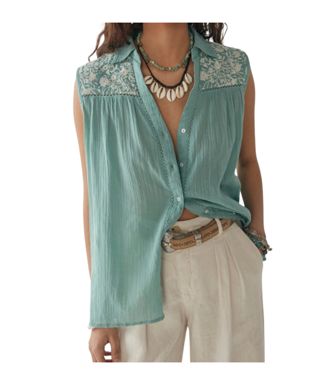 Maison Hotel Mezcal aroa blouse mint MEZCAL-MINT