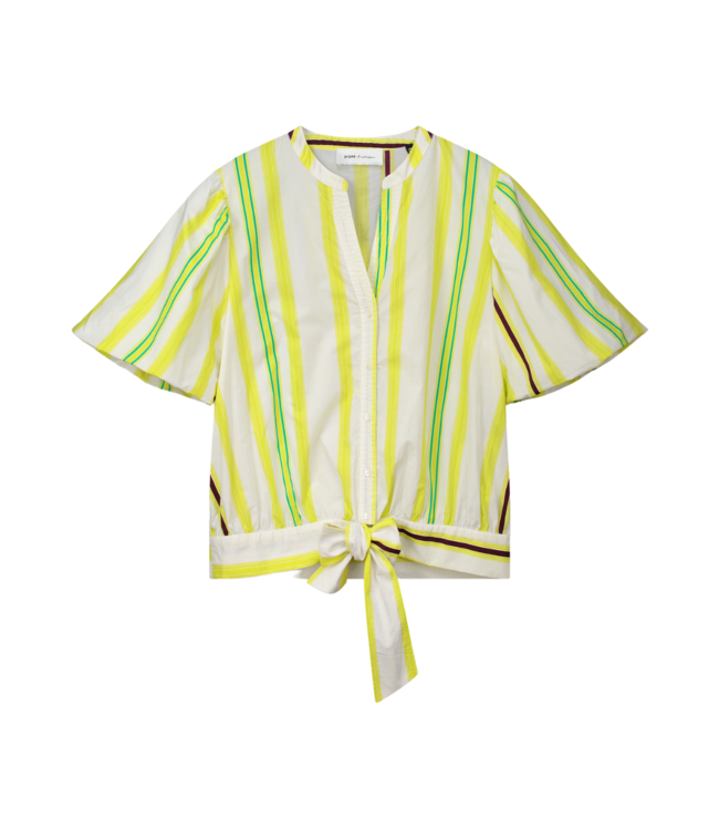 POM Amsterdam Blouse striped lemon yellow SP7805-250