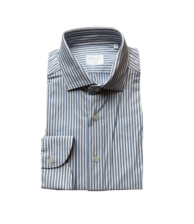 Xacus Active Shirt l/s blue white stripe 51605 ACT558ML 002