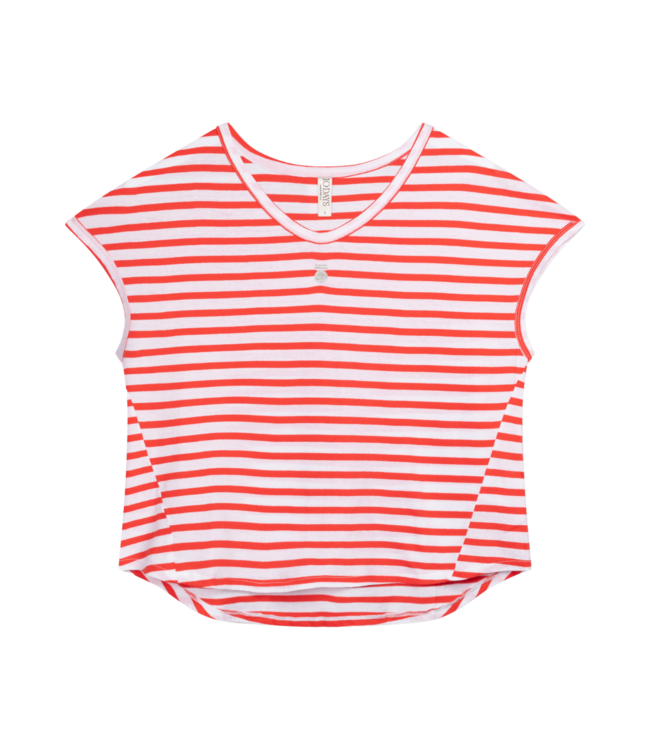 10Days Tee stripes white/poppy red 20-753-4202-3041