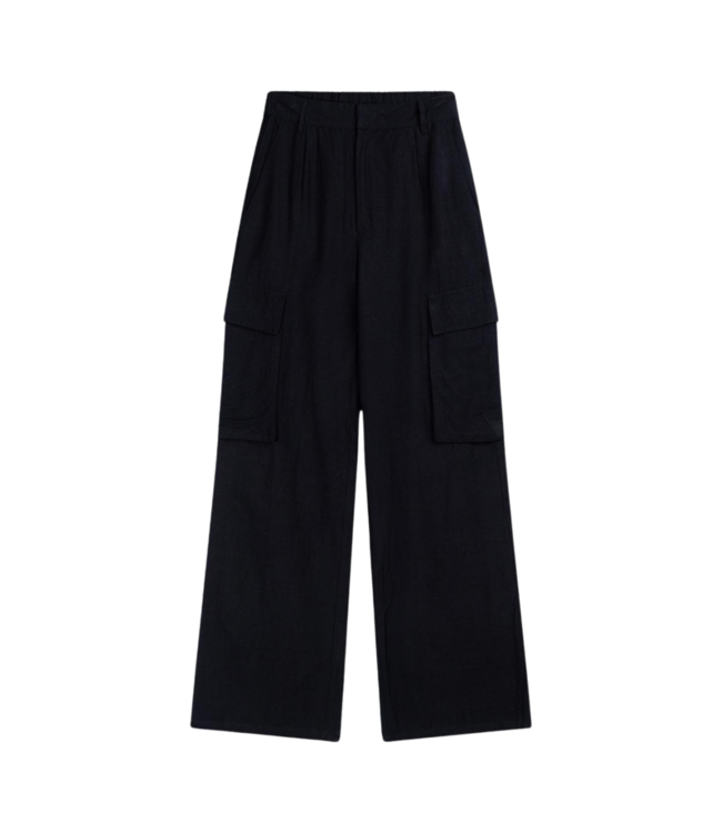 Alix the Label Linen cargo pant black  2403142588-999